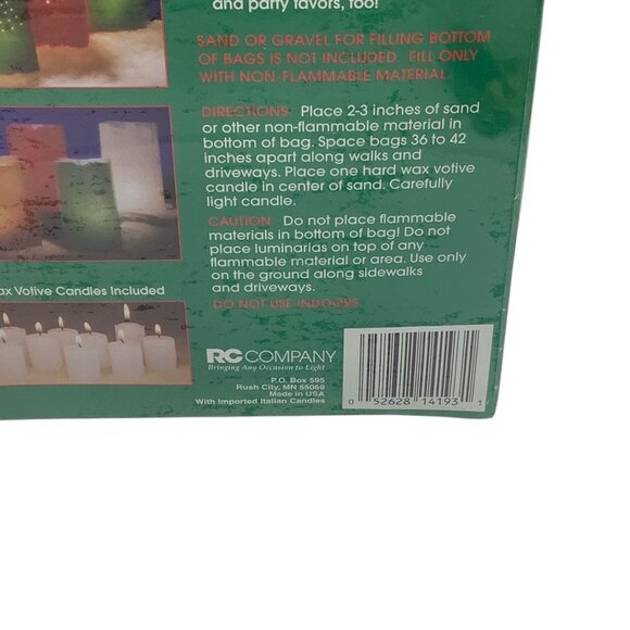 Luminaries Christmas Candle Set 10 With Coated Paper Bags Italian Votive Candles - Picture 6 of 7